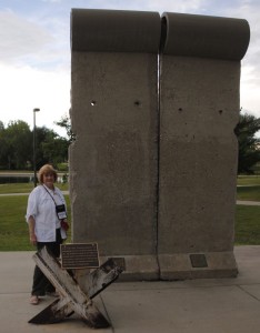 Linda at Berlin Wall Exhibit