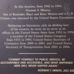 Norm Mineta Plaque